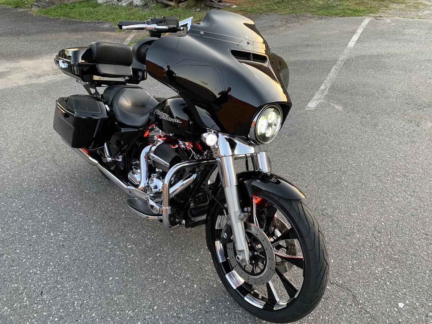 Black Harley-Davidson Street Glide after ceramic coating